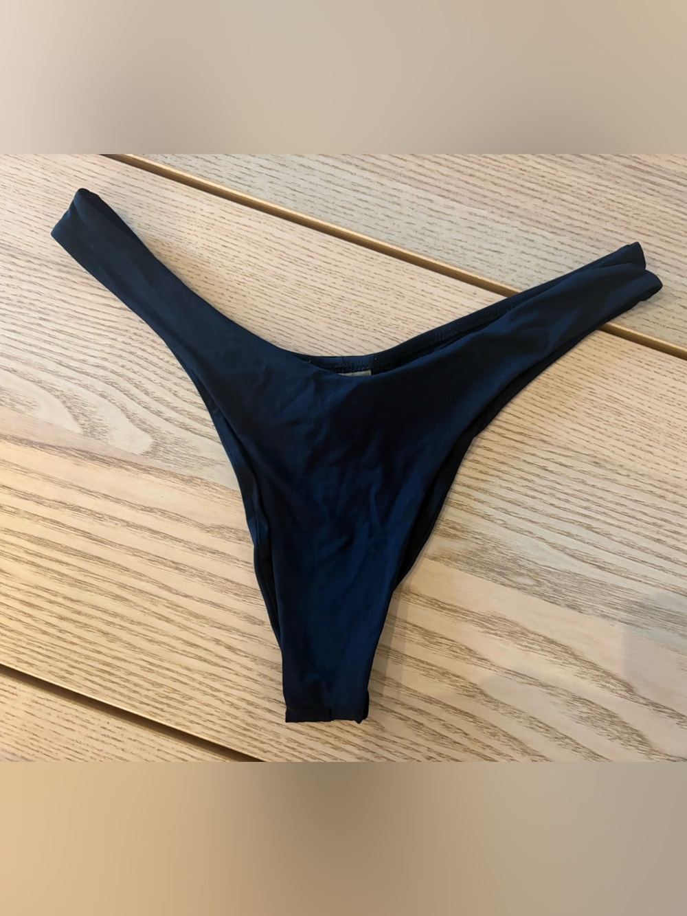Miss Bikini Luxe Black High-Cut Bikini Bottom Size Large